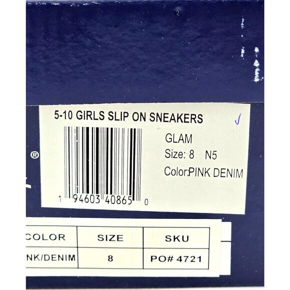 Sail Girl's Slip on Light-Weight Breathable Walking Sneakers Pink Toddler Size 8 - Picture 9 of 15